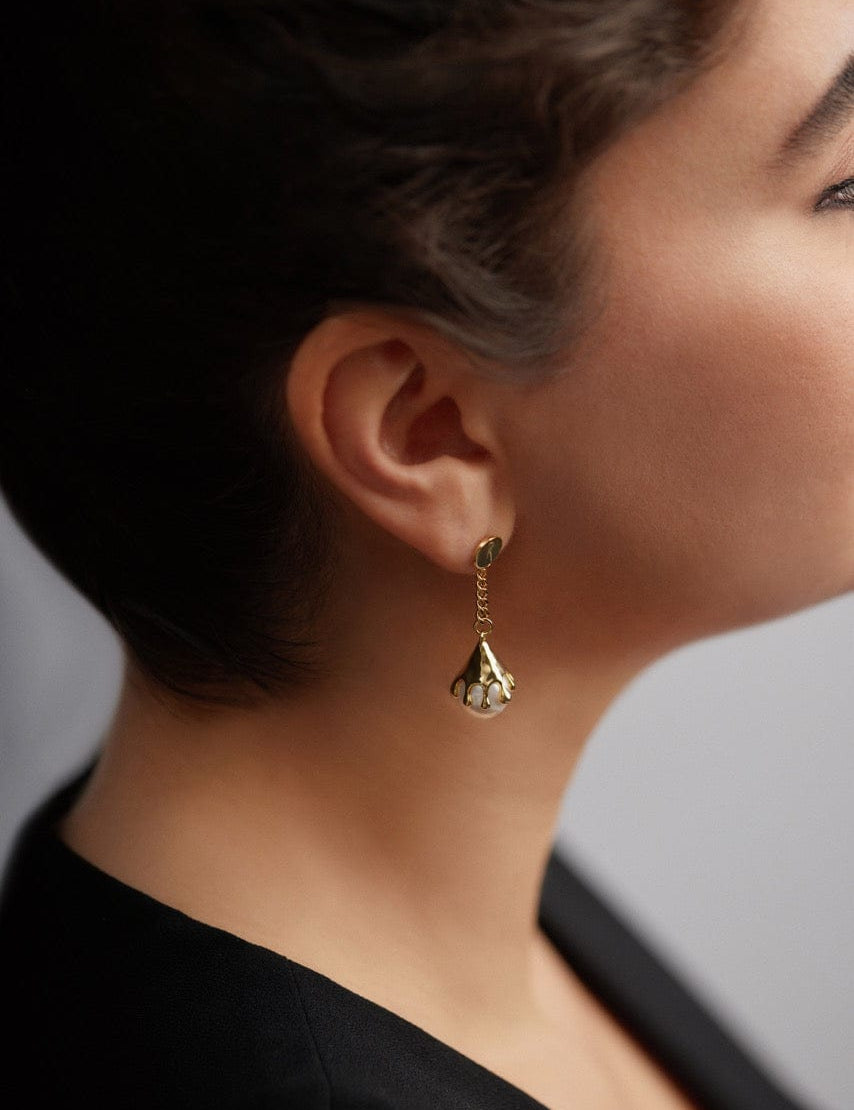 Risqué Earrings Venere Melt Pearl Earrings Gold